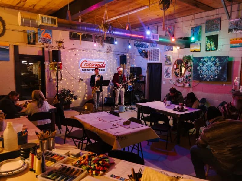 Christmas Party with live music and people crafting hosted by Made on Elk